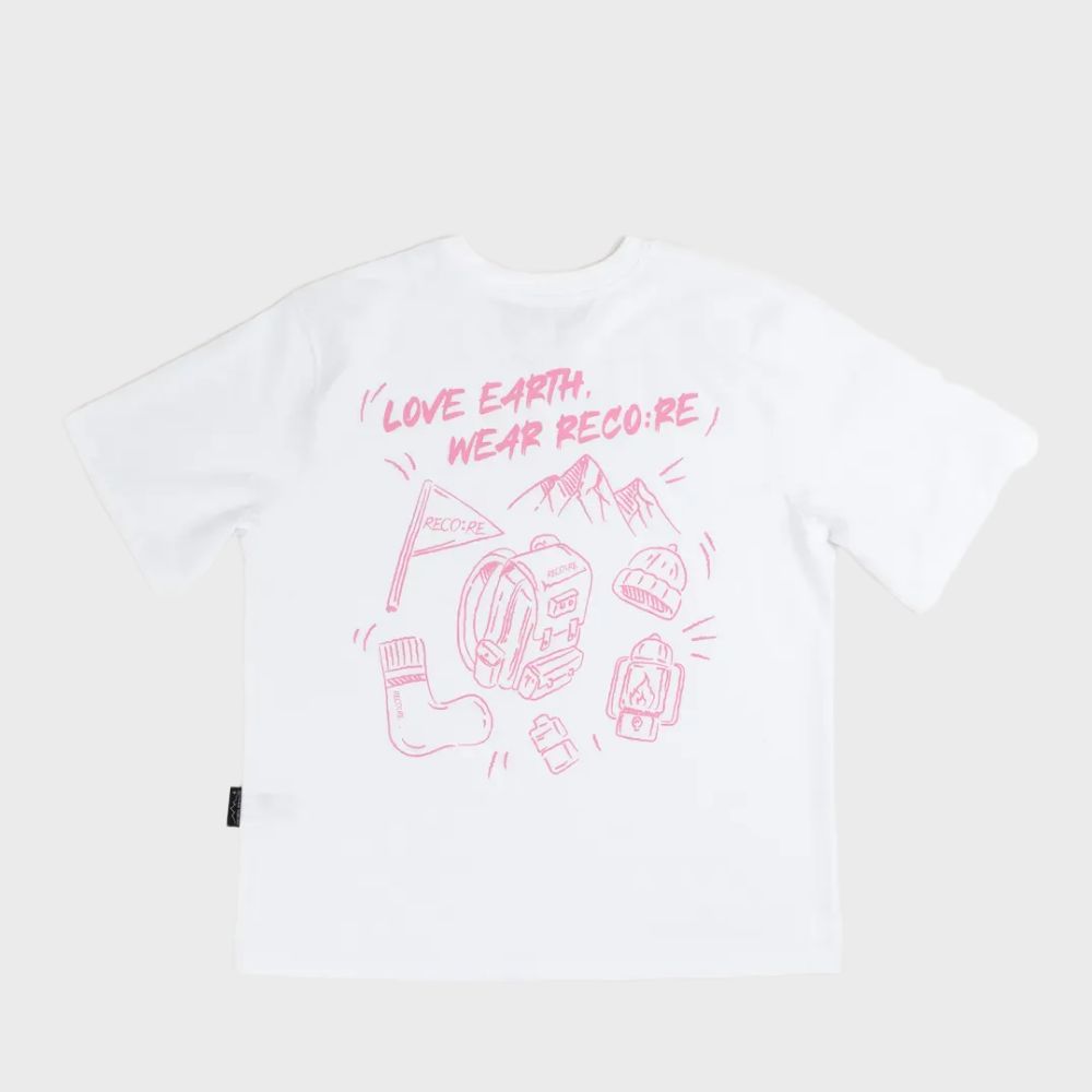 Outdoor Life Half Tee - White Pink